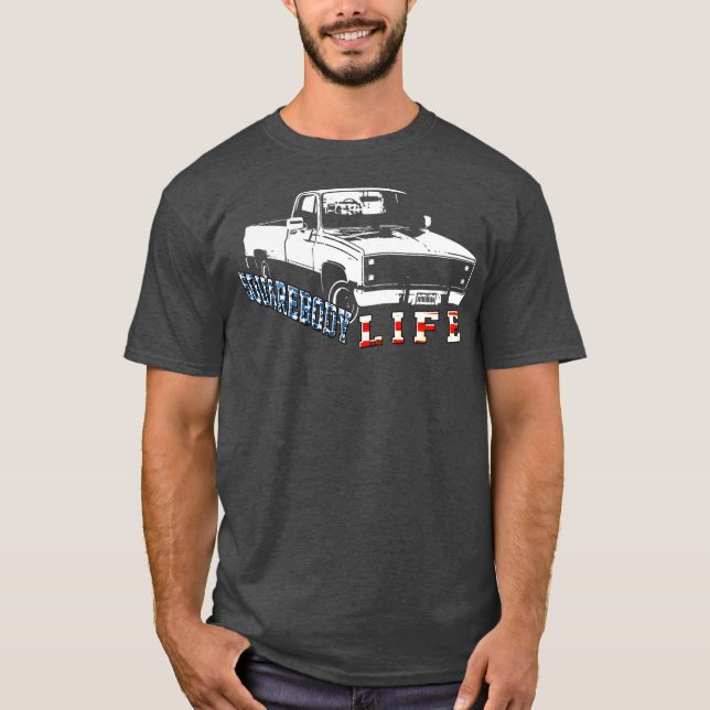 Squarebody American Flag Square Body Truck  T-Shirt (Front)