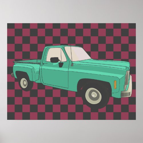 Squarebody GMC Chevy C10 pick up truckstepside Poster
