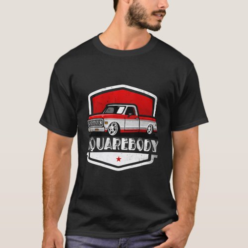 Squarebody Pickup Truck Lowered Automobiles T_Shirt