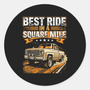 Squarebody Truck  Classic Round Sticker