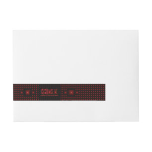 Squareception (Square Pattern) Red Wrap Around Address Label