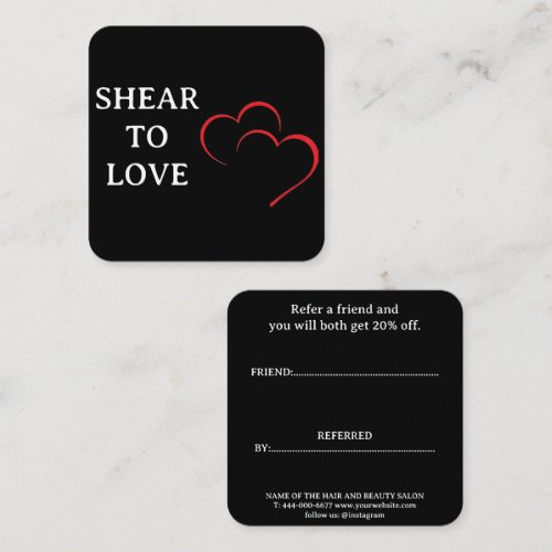 Squared 2.5" x 2.5" referral card
