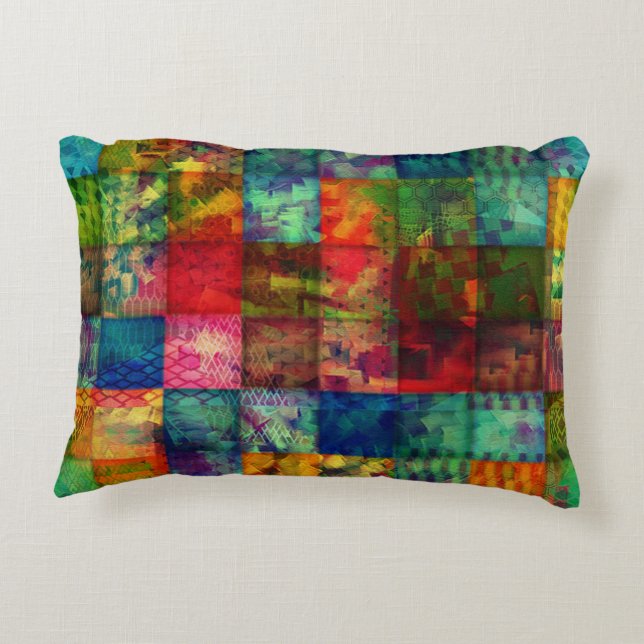 Squared Away Colors Accent Pillow (Back)