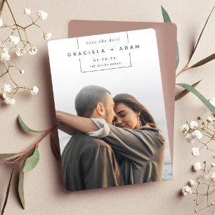 Squared Away   Simple Modern Vertical Photo Save The Date