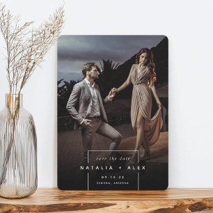 Squared Away Simple Modern Vertical Photo Save The Date