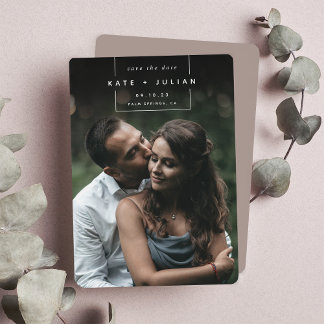 Squared Away | Simple Modern Vertical Photo Save The Date