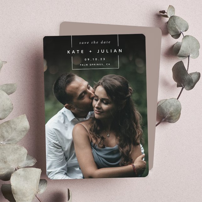 Squared Away | Simple Modern Vertical Photo Save The Date (Creator Uploaded)