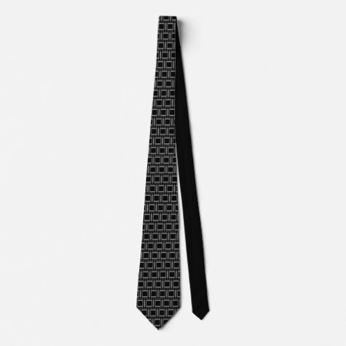 Squared Black and Gray Neck Tie