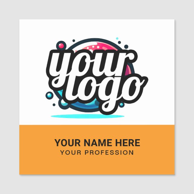 Squared Cool Employee Pin Name Tag Magnetic Logo (Front)