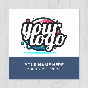 Squared Cool Employee Pin Name Tag Magnetic Logo