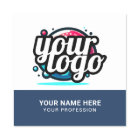 Squared Cool Employee Pin Name Tag Magnetic Logo