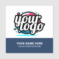 Squared Cool Employee Pin Name Tag Magnetic Logo