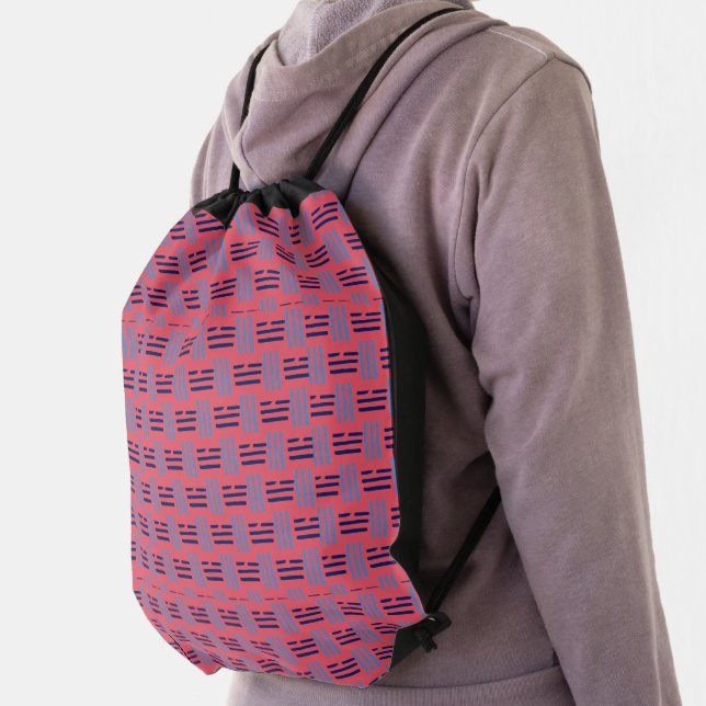 Squared Lines Drawstring Bag (Insitu)