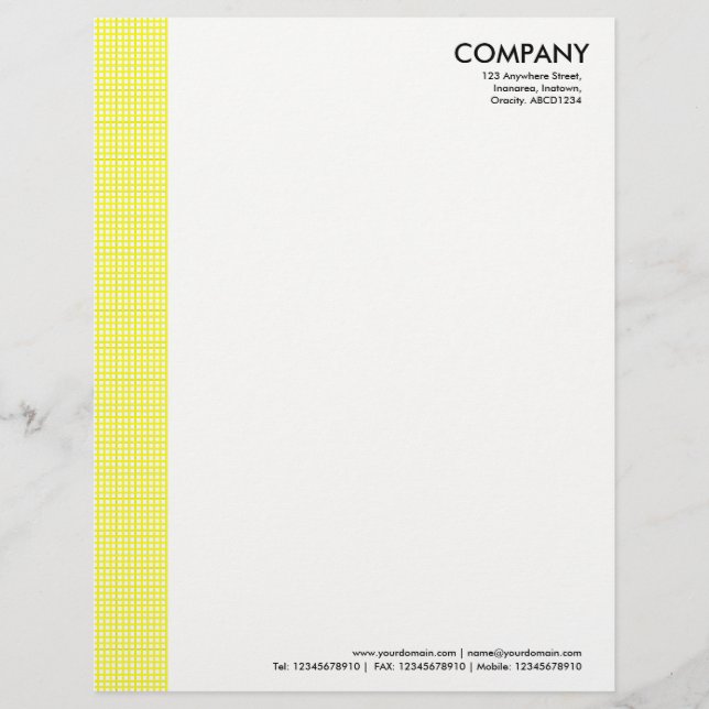 Squared Margin - Yellow Letterhead (Front)