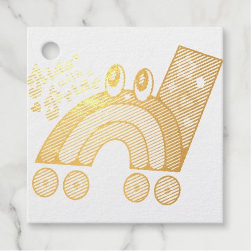 Squared Sticker 1 Inch Round Pin Foil Favor Tags