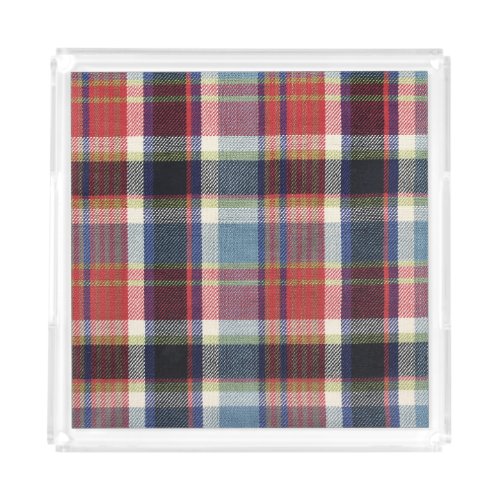 Squared Textile Texture Background Acrylic Tray