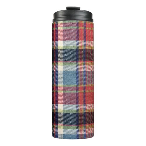 Squared Textile Texture Background Thermal Tumbler