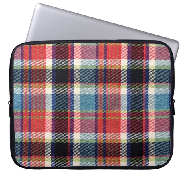 squared textile texture  laptop sleeve (Front)