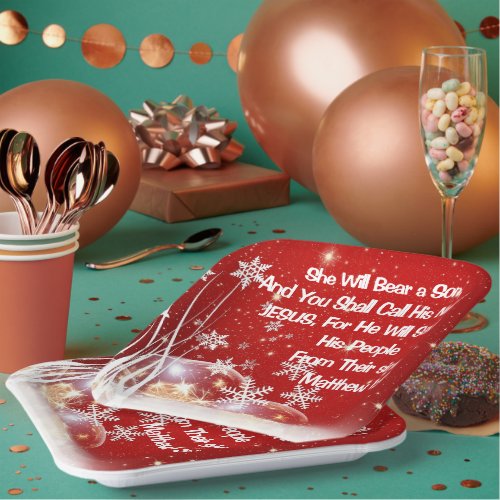 SquarePaper Plate She Will Bear A Son Christmas 9