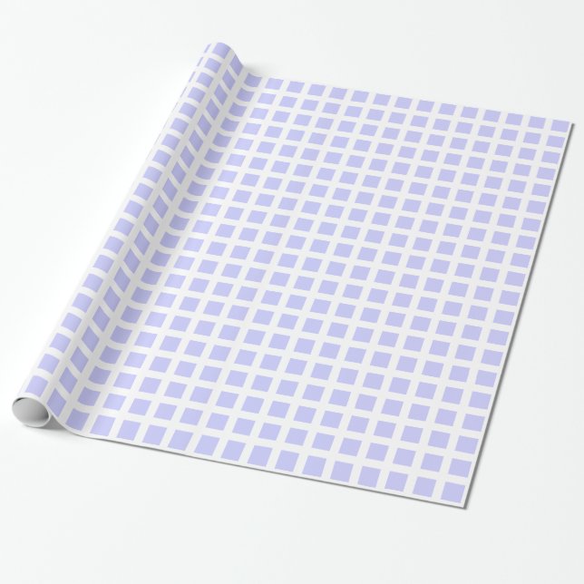 Squares 02 - Powder Blue on White Wrapping Paper (Unrolled)