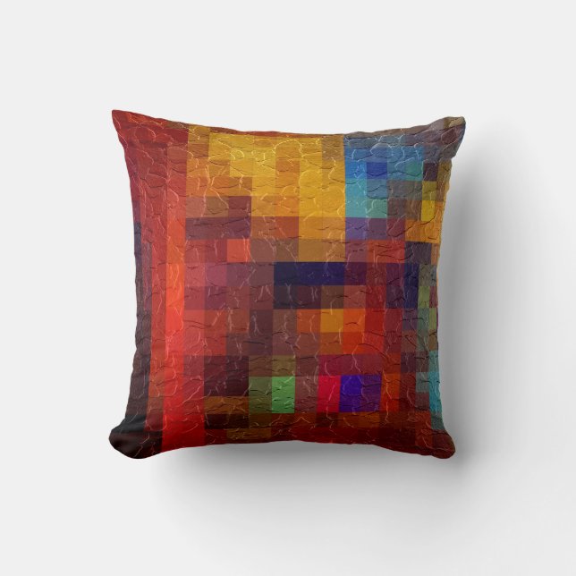 Squares Abstract Art | Modern Geometric Pattern Throw Pillow (Front)