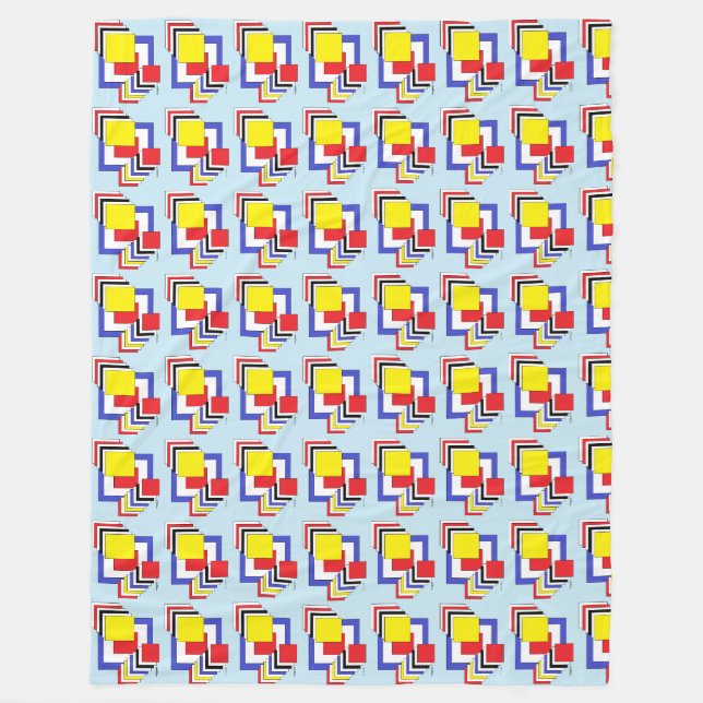 Squares Abstract Fleece Blanket (Front)