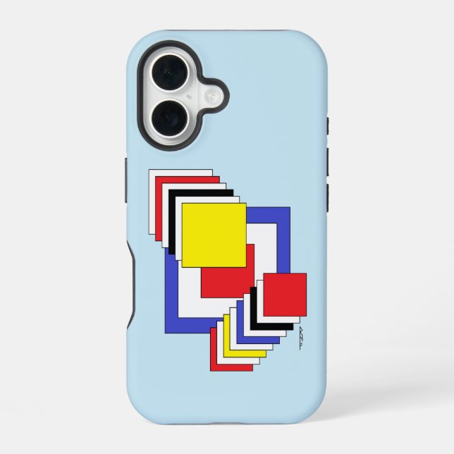 Squares Abstract Iphone Case (Back)