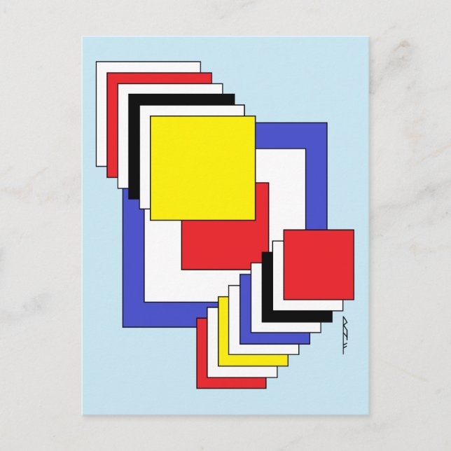 Squares Abstract Postcard (Front)