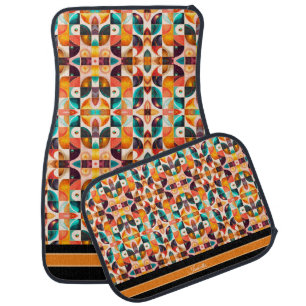 Squares Abstract Retro Popular Collection Car Floor Mat