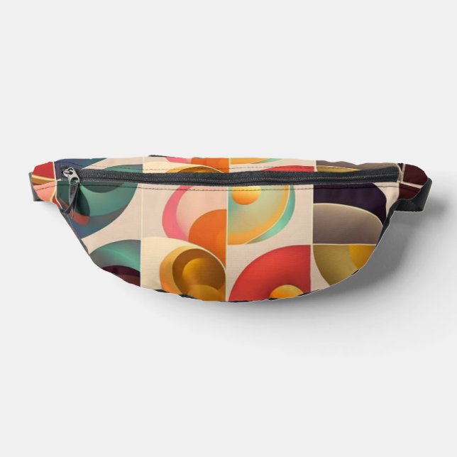 Squares Abstract Retro Trendy Collection Fanny Pack (Lay Down)