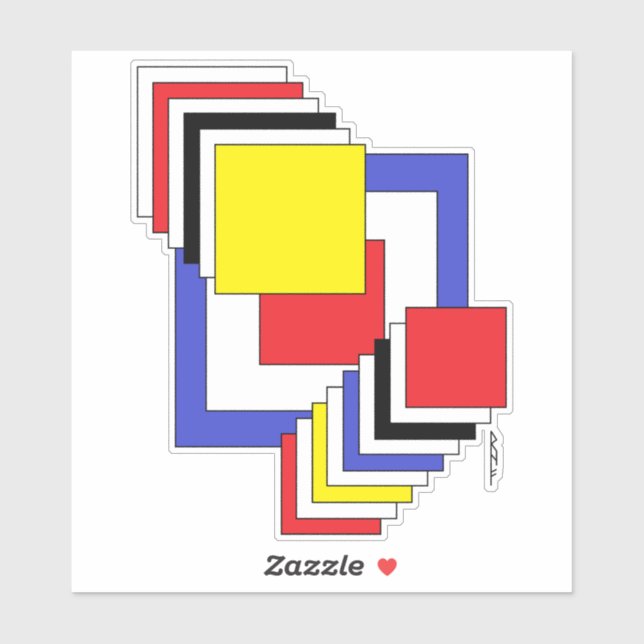 Squares Abstract Sticker (Sheet)