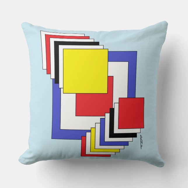Squares Abstract Throw Pillow (Front)