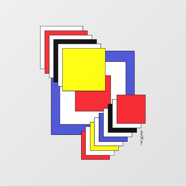 Squares Abstract Window Cling (Sheet)