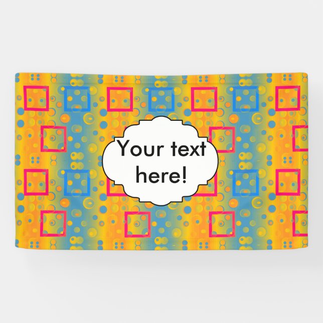 Squares and circles abstract design banner (Horizontal)
