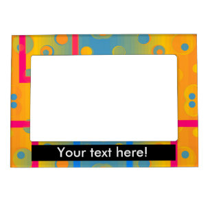 Squares and circles abstract design magnetic picture frame