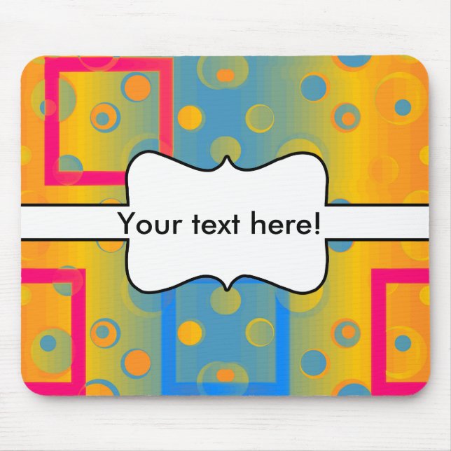 Squares and circles abstract design mouse pad (Front)