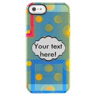 Squares and circles abstract design clear iPhone SE/5/5s case