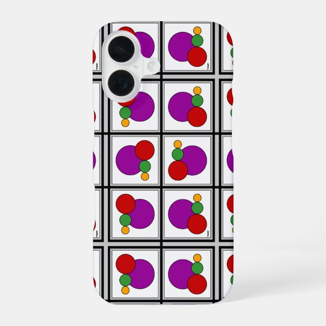 Squares and Circles Abstract iPhone Case (Back)
