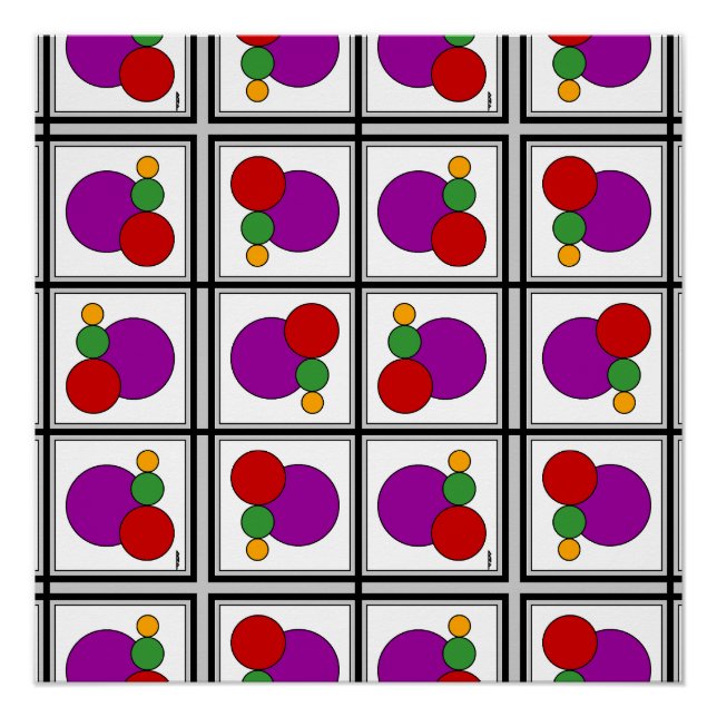 Squares and Circles Abstract Poster (Front)