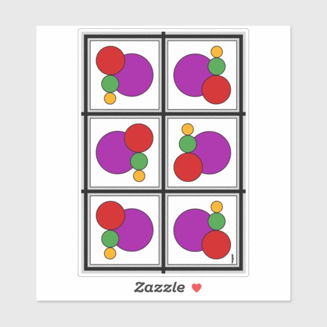 Squares and Circles Abstract Sticker (Sheet)