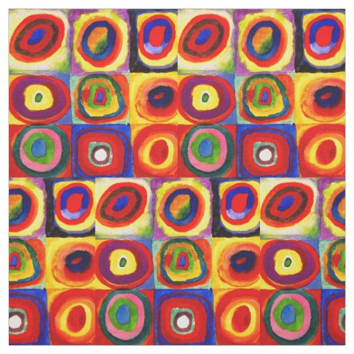 Squares and Circles Farbstudie Quadrate Kandinsky Fabric | Zazzle