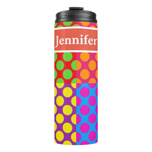 Squares and Dots Thermal Tumbler (Front)