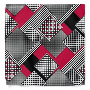 Squares and Lines Print Adult Bandana