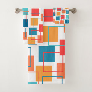 Squares and Outlines Bath Towel Set