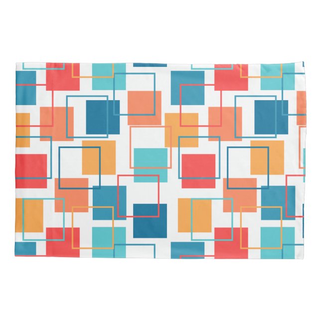 Squares and Outlines Pillow Case (Back)