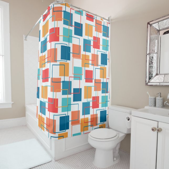 Squares and Outlines  Shower Curtain (In Situ)