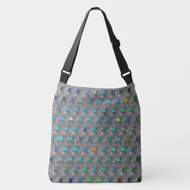 Squares and rectangles with gradients  crossbody bag (Front)