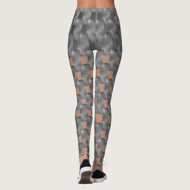 Squares and rectangles with gradients  leggings (Back)