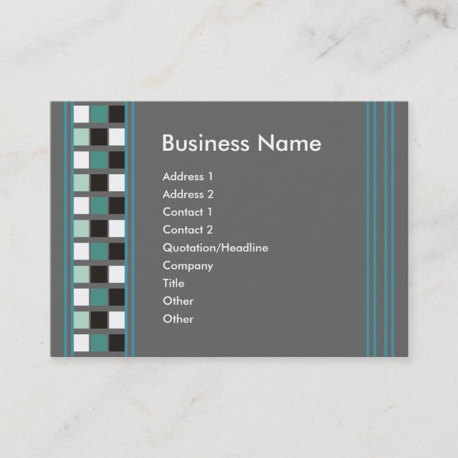 Squares and Stripes Chubby Business Cards (Front)