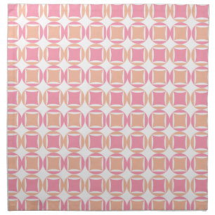 Squares & Circles in Orange and Pink Pattern Napkin